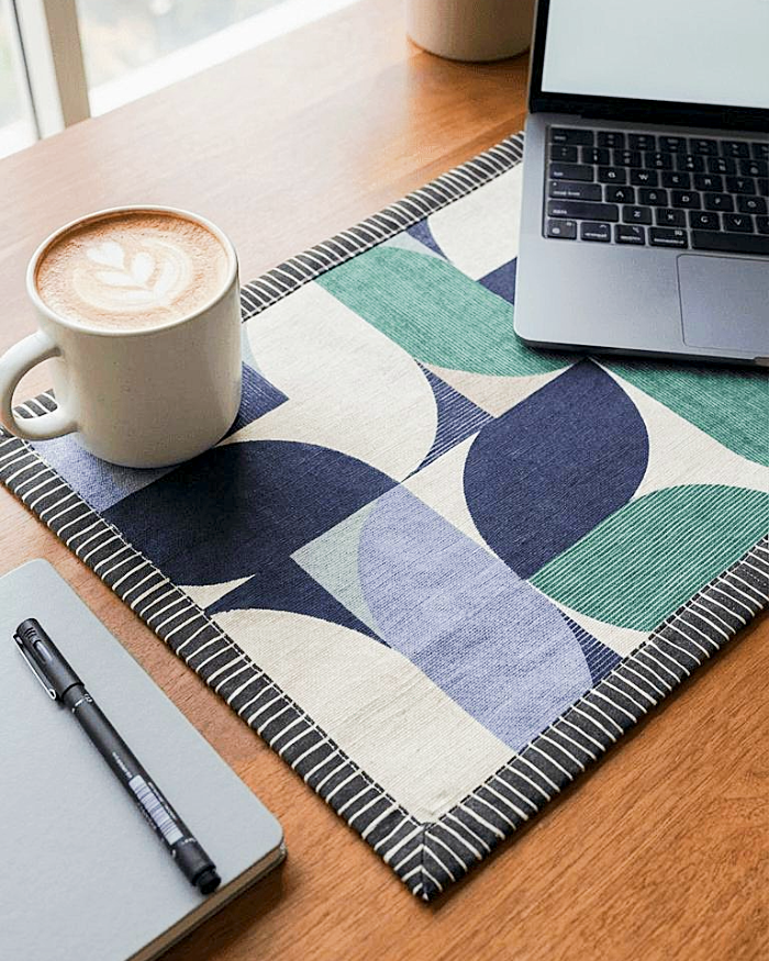 Magnolia Placemat, Navy - Image 5