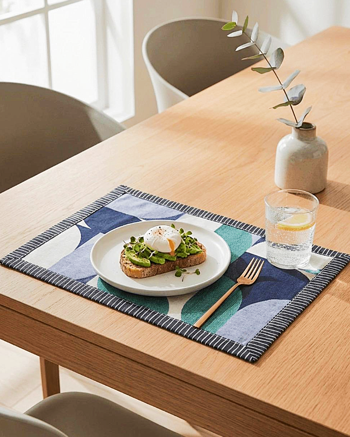Magnolia Placemat, Navy - Image 2