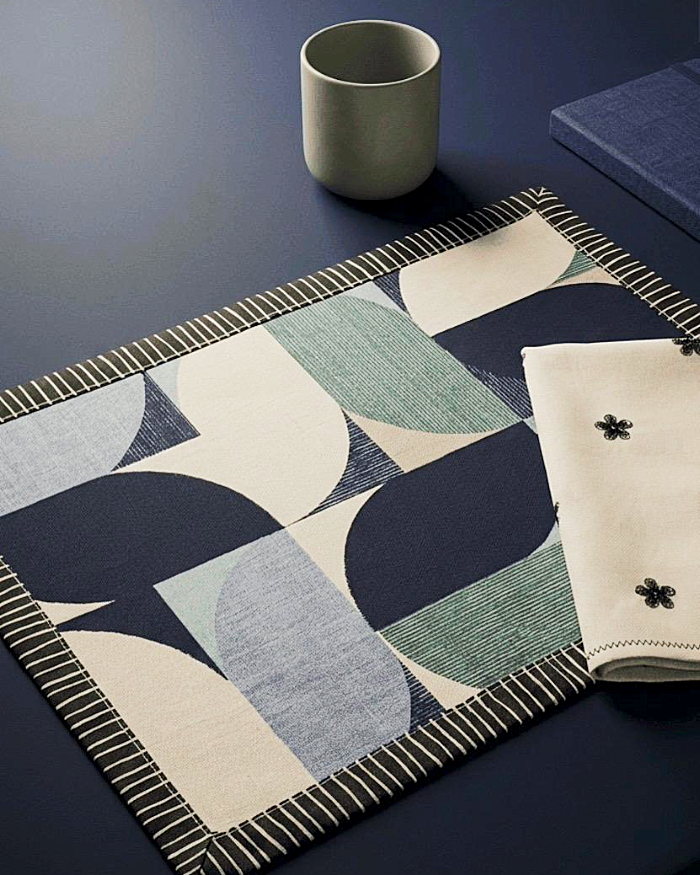 Magnolia Placemat, Navy - Image 3