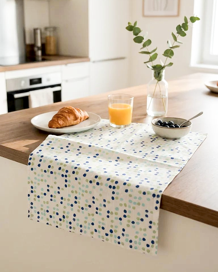 Blue Dots Tea Towel