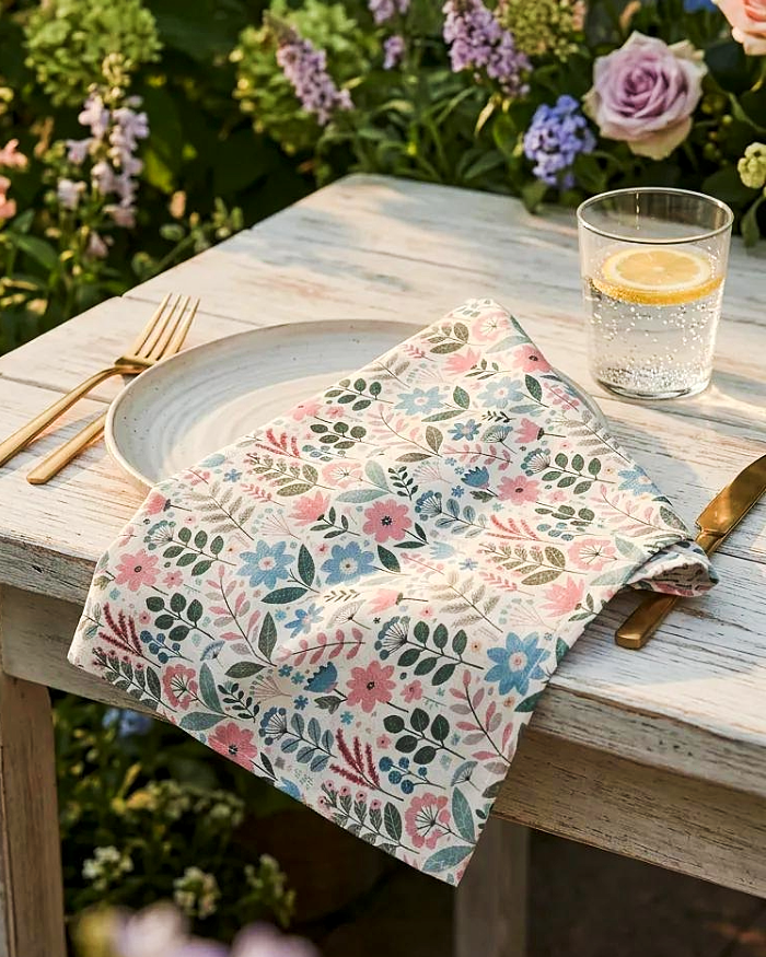 Flowers Tea Towel